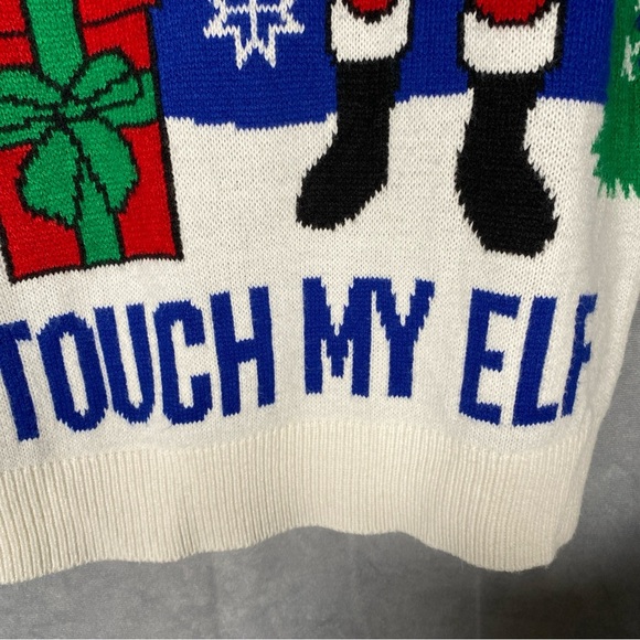 Happy Holiday Urban Heritage Ugly‎ Christmas Sweater Santa Elf Holiday Funny M - Picture 6 of 9